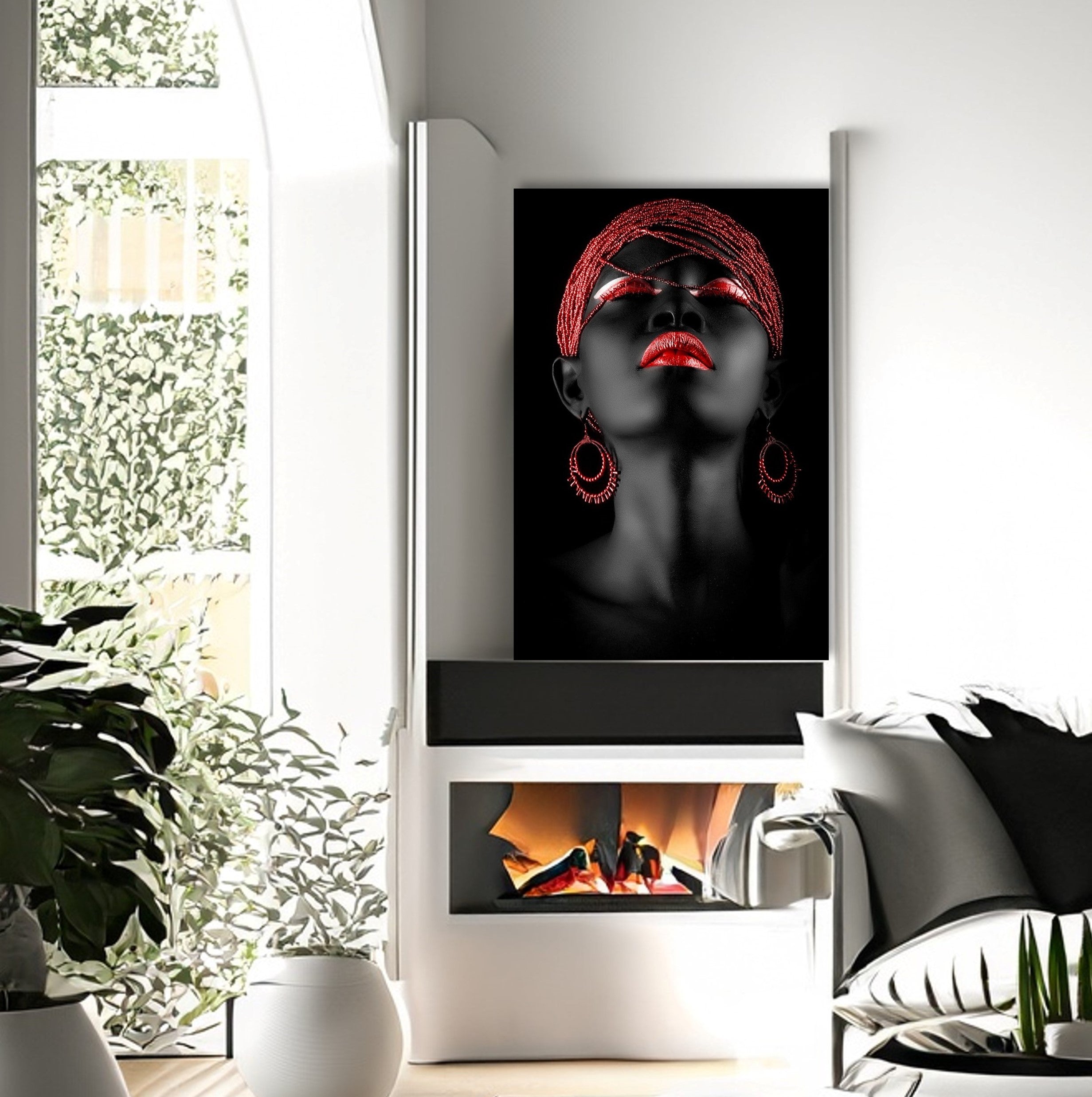 african-woman-wall-canvas-beads-living-room-art-stunningwall-art-wickedyo1orange4
